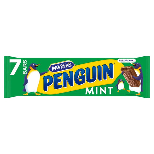 Mcvities Penguin Mint Chocolate Biscuit Bar 7 x 172g