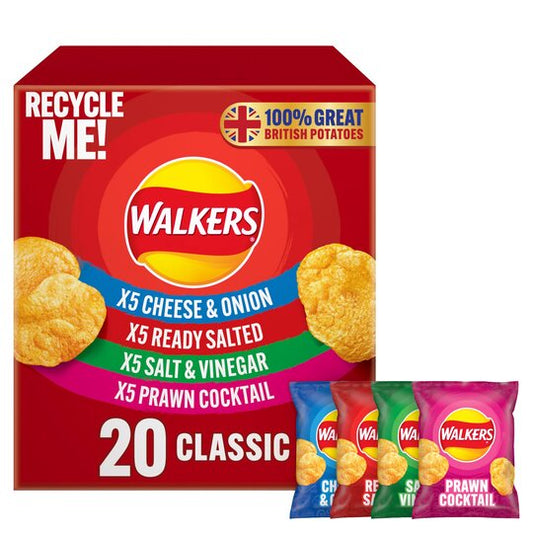 Walkers Classic Variety Multipack Crisps 20x25g (Box Or Bag )